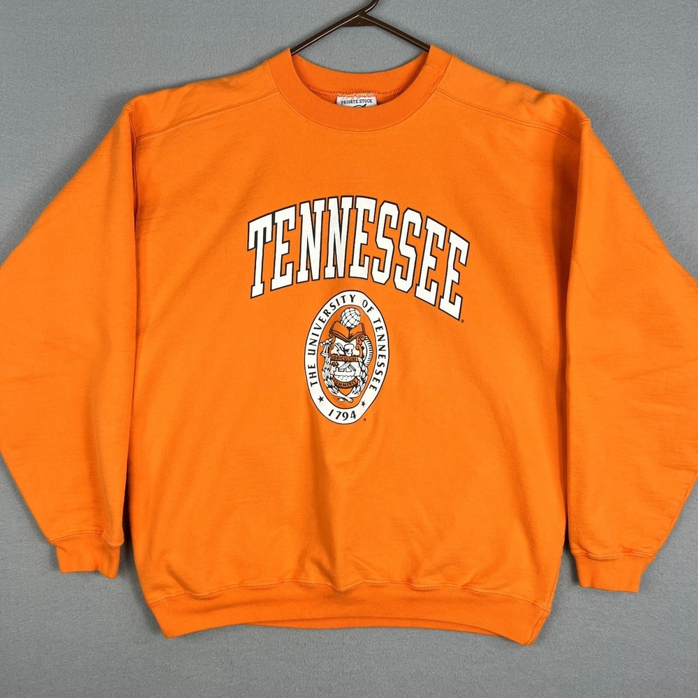 VTG University of Tennessee Volunteers Sweatshirt Mens L Orange 1990s Crest USA
